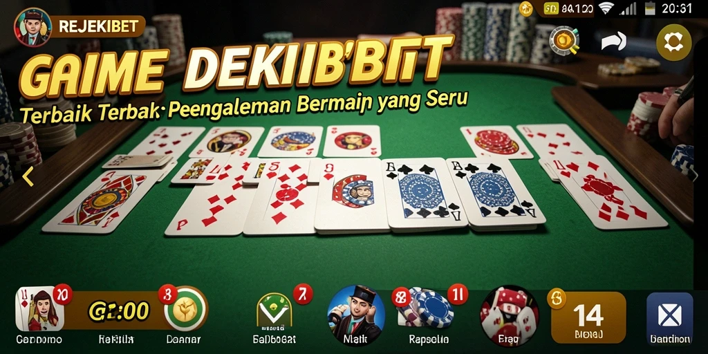 Screenshot gameplay REJEKIBET yang menunjukkan aksi mendebarkan permainan Domino.